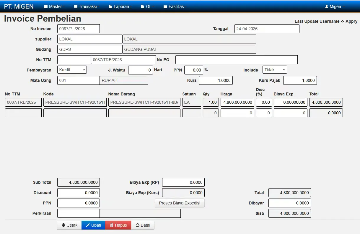 Invoice Pembelian