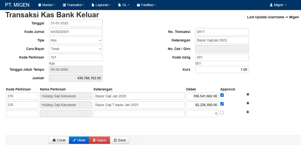 Kas Keluar