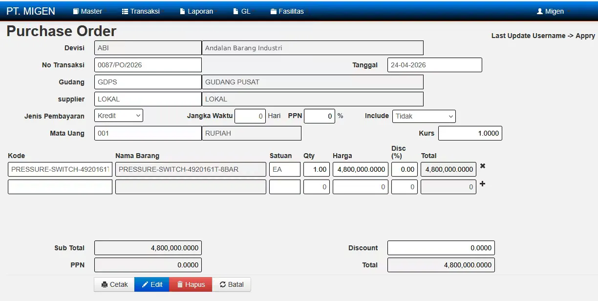 Purchase Order