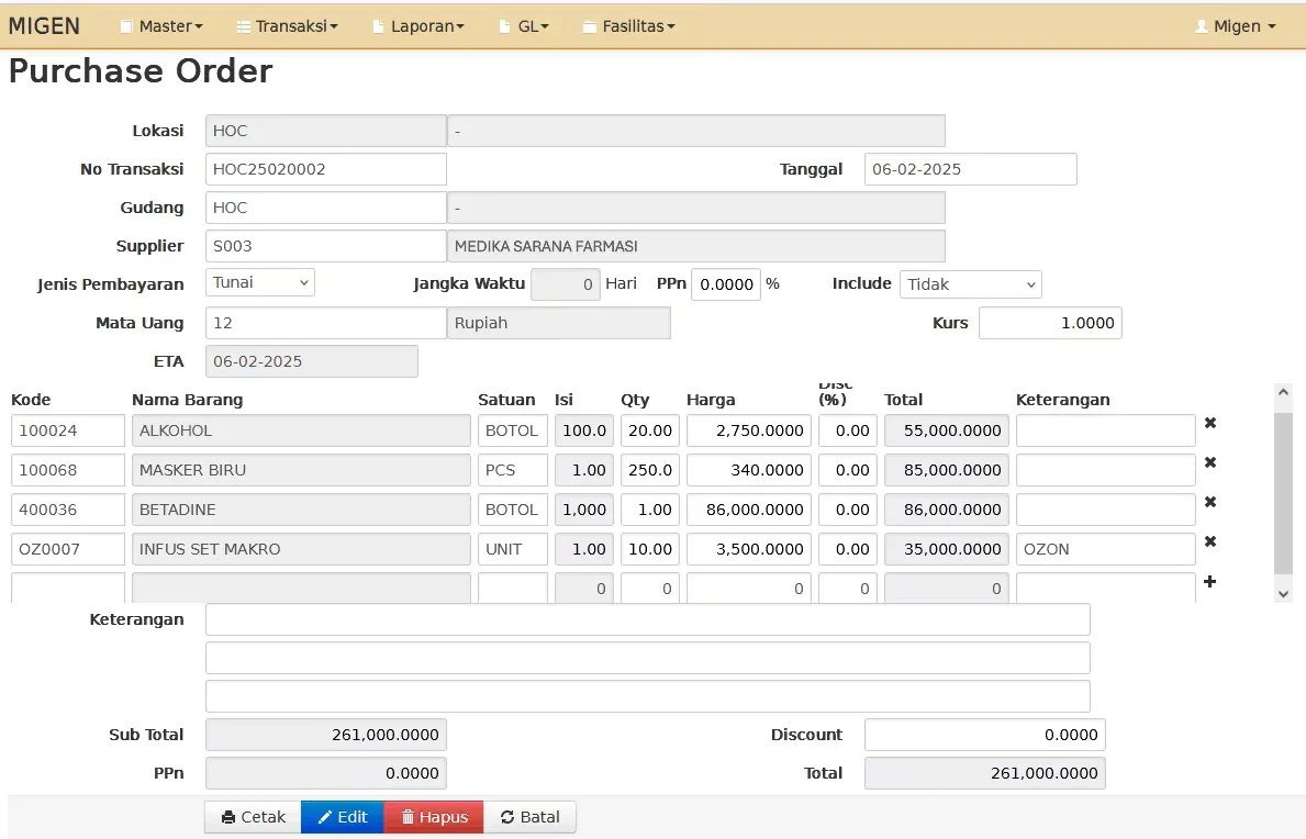 Invoice Pembelian